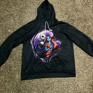 This is a black jack and sally hoodie